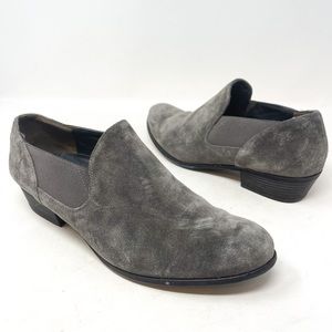 Paul Green Faith Genuine Suede Ankle Boot Gray Slip On Leather Size 6 Euro